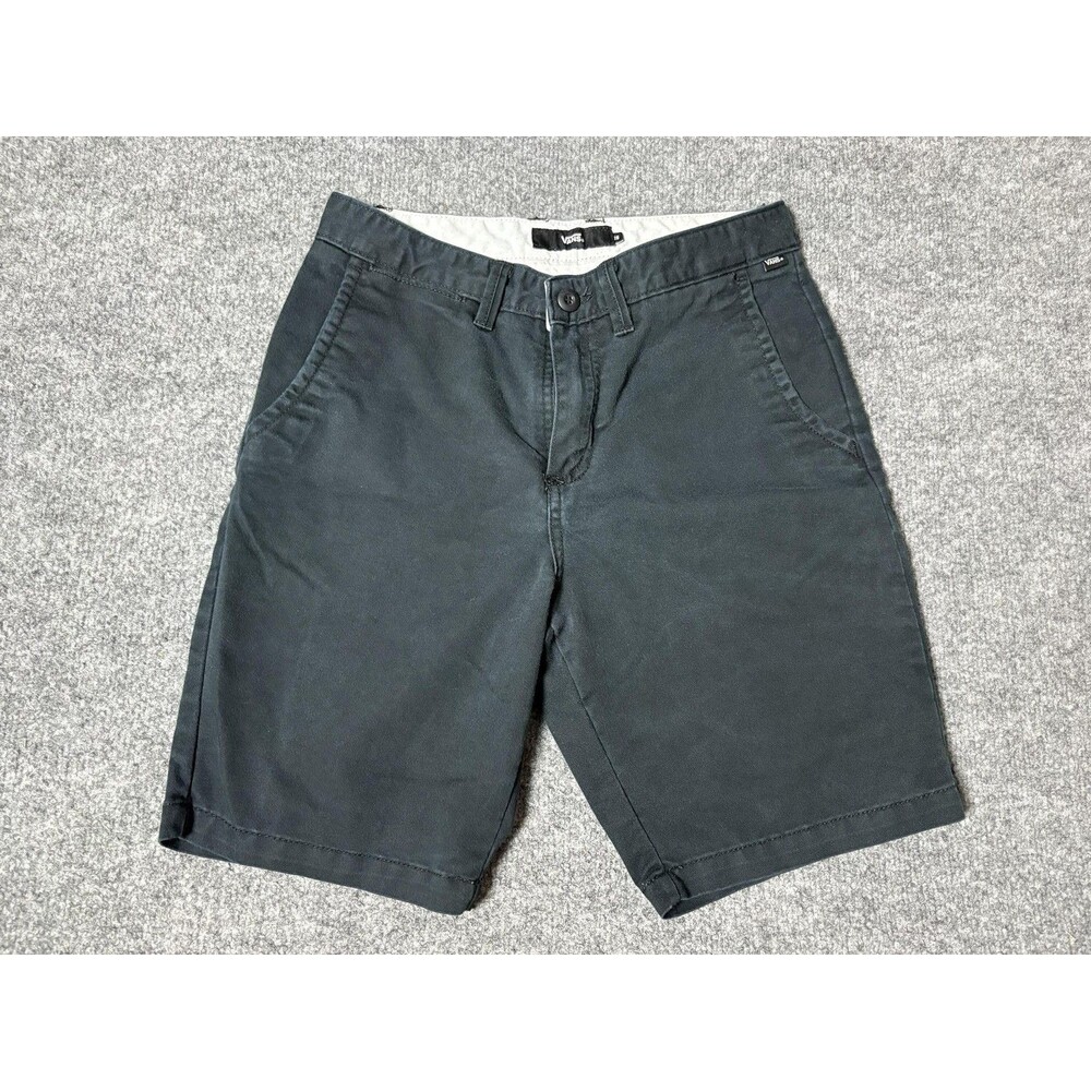 Vans Chino Shorts Mens 28 Blue Stretch 8" Inseam Flat Front Casual Summer - Picture 1 of 9